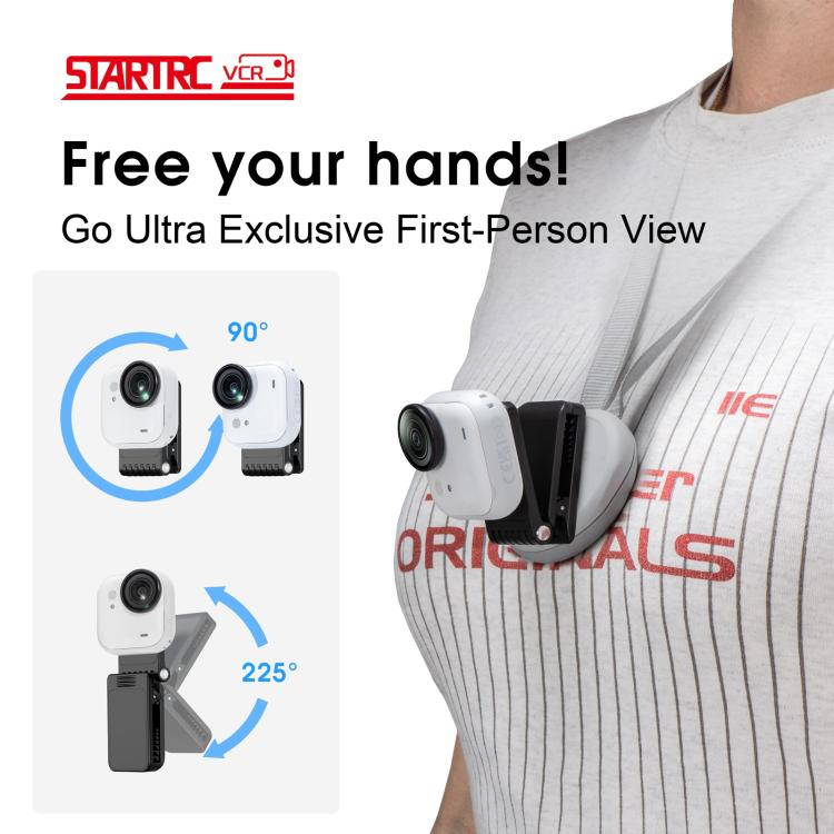 For Insta360 GO Ultra STARTRC Magnetic Clip Mount Multi-Angle Hands-Free POV Clip, Magnetic Clip