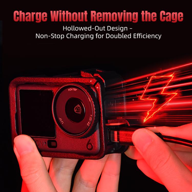 For DJI Osmo Action 6 STARTRC Plastic Cage Vertical-Horizontal Expansion Adapter Frame with Cold Shoe, For DJI Osmo Action 6 Plastic Cage