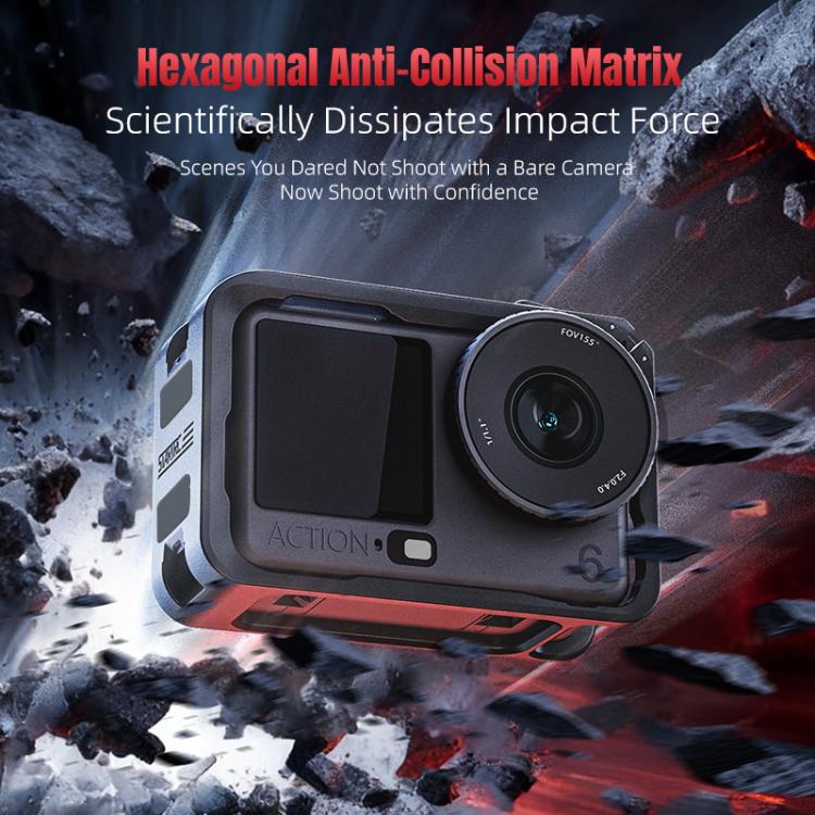 For DJI Osmo Action 6 STARTRC Plastic Cage Vertical-Horizontal Expansion Adapter Frame with Cold Shoe, For DJI Osmo Action 6 Plastic Cage