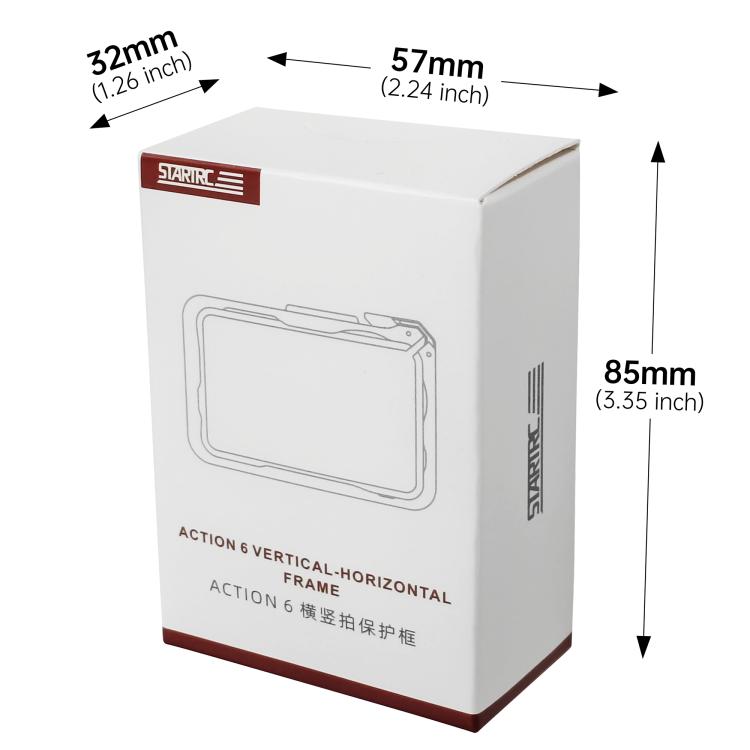 For DJI Osmo Action 6 STARTRC Plastic Cage Vertical-Horizontal Expansion Adapter Frame with Cold Shoe, For DJI Osmo Action 6 Plastic Cage