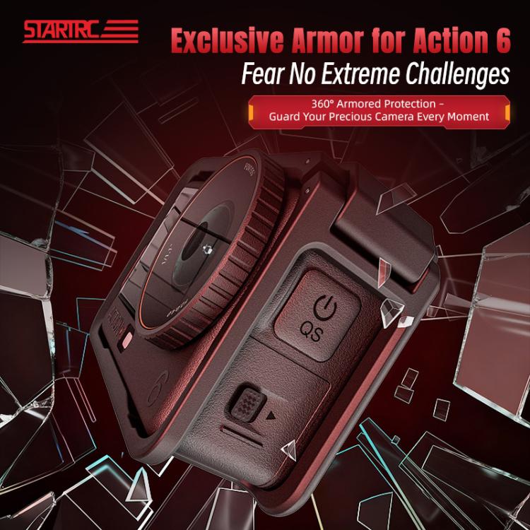 For DJI Osmo Action 6 STARTRC Plastic Cage Vertical-Horizontal Expansion Adapter Frame with Cold Shoe, For DJI Osmo Action 6 Plastic Cage