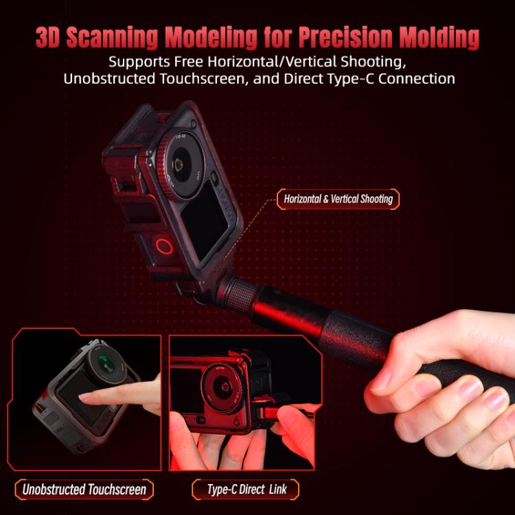 For DJI Osmo Action 6 STARTRC Plastic Cage Vertical-Horizontal Expansion Adapter Frame with Cold Shoe, For DJI Osmo Action 6 Plastic Cage